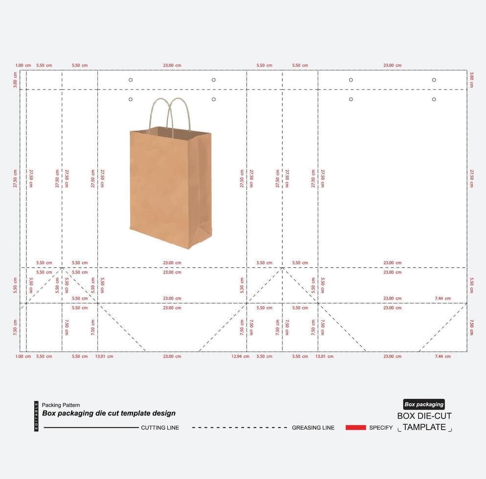 Branded Carrier Bags & Totes Die-Line Mechanics